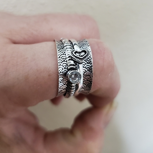 New Alexandrite 925 Silver Spinner Meditation Ring. - Picture 3 of 3